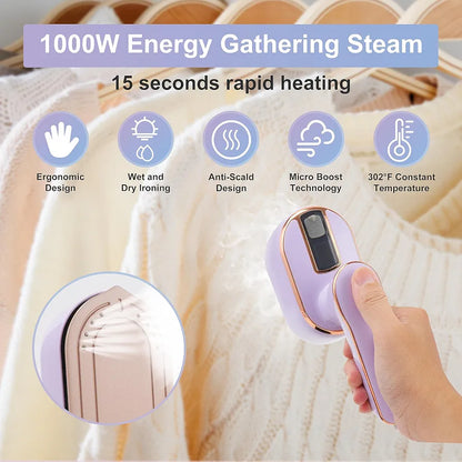 Mini Portable Steam Iron – Handheld Garment Steamer for Wrinkle-Free Clothes