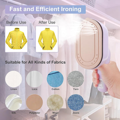 Mini Portable Steam Iron – Handheld Garment Steamer for Wrinkle-Free Clothes