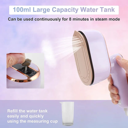 Mini Portable Steam Iron – Handheld Garment Steamer for Wrinkle-Free Clothes