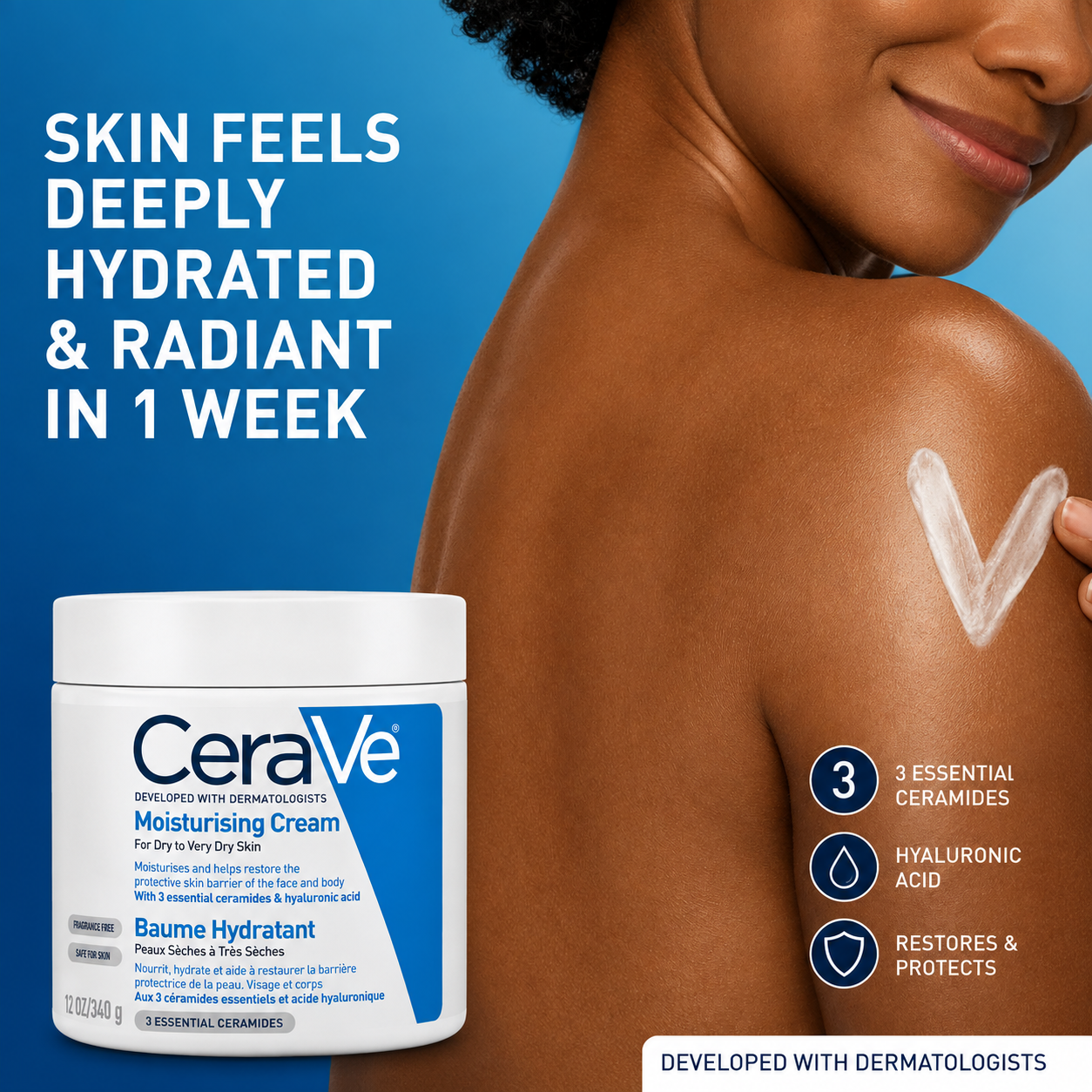 CeraVe Moisturising Cream – Dry & Very Dry Skin | Hydrating Skin Care