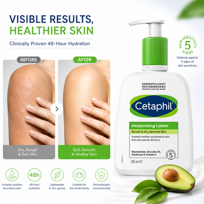 Cetaphil Moisturising Lotion 236ml – Hydrating Lotion for Normal to Dry Sensitive Skin