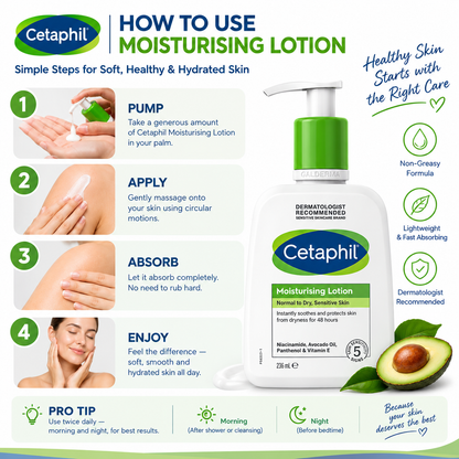 Cetaphil Moisturising Lotion 236ml – Hydrating Lotion for Normal to Dry Sensitive Skin