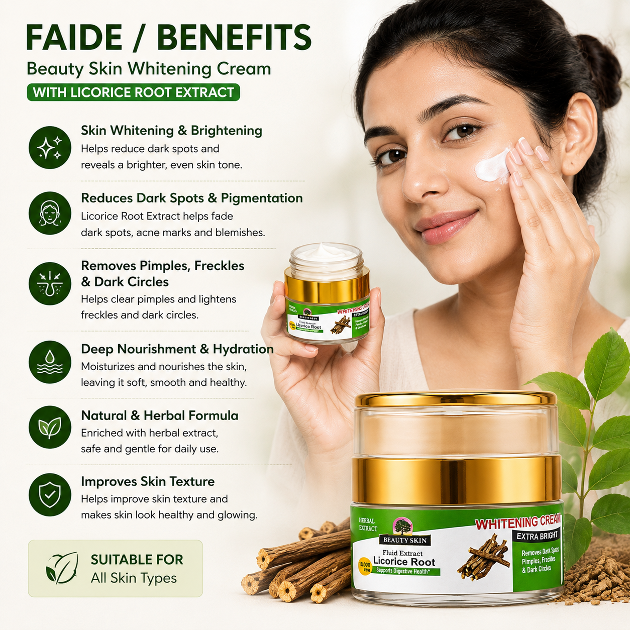 Beauty Skin Licorice Root Whitening Cream – Extra Bright Skin Cream
